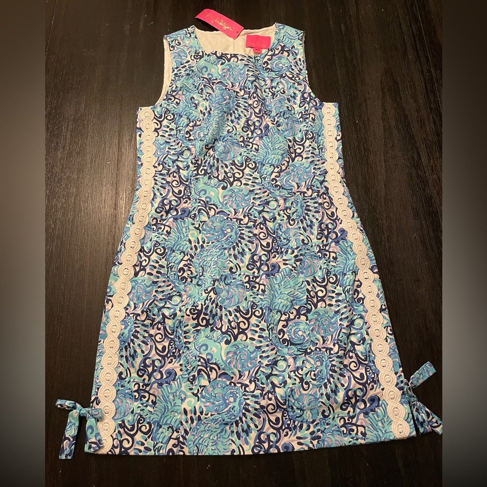 Lilly Pulitzer Mila Stretch Shift Dress Light Aqua Spritz NEW